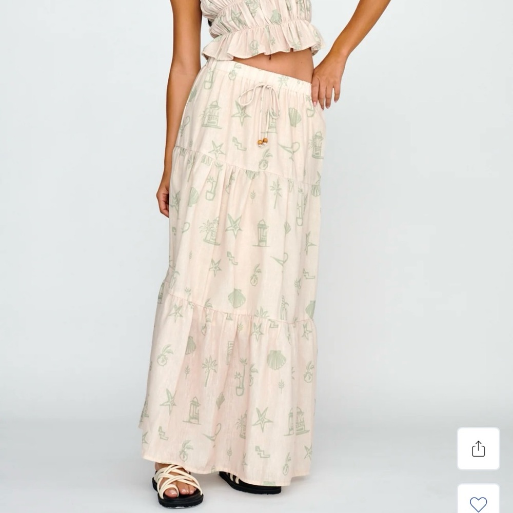 South Bay Maxi Skirt Print Sage